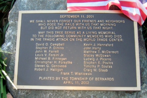 Bernards Township 9/11 Memorial Plaque