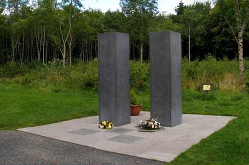 Three images of the Donadea 9/11 Memorial in Ireland