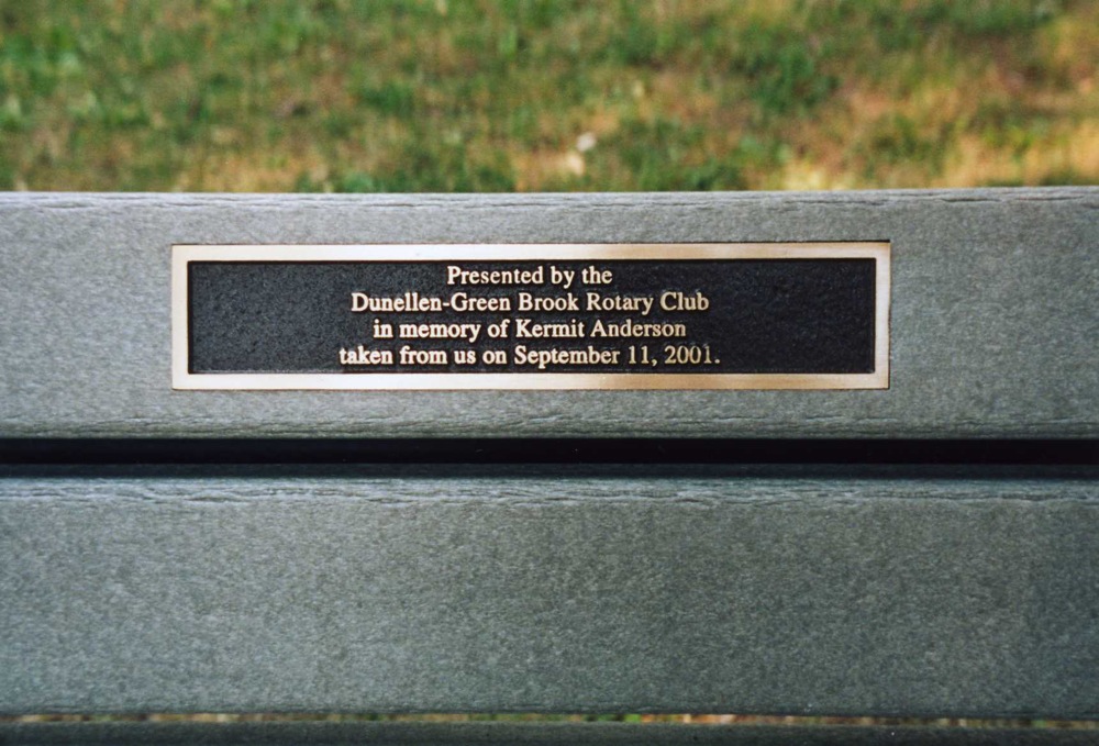 Kermit Anderson Memorial Bench Plaque