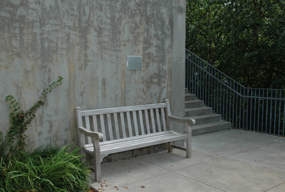 Memorial bench at Greenwich Academy where Lindsay went to elementary school
